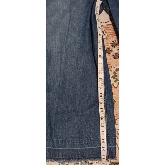 We The Free Wide Leg Jeans 28 Med Wash 90s Y2K Cropped Denim Vintage 28Wx21L - Picture 5 of 6